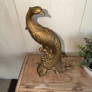Elegant Gold Peacock Figurine